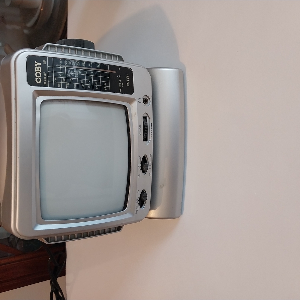 Silver Portable TV Radio